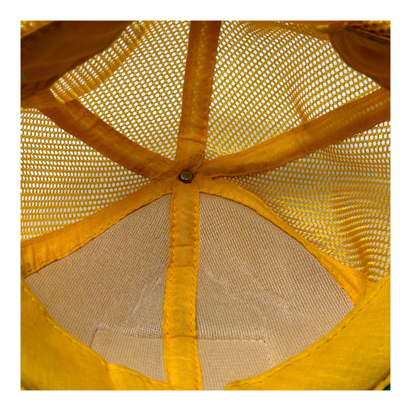 Vintage CAT Diesel Power SnapBack Truckers Style Hat Yellow with White Rope Mesh - Picture 10 of 11